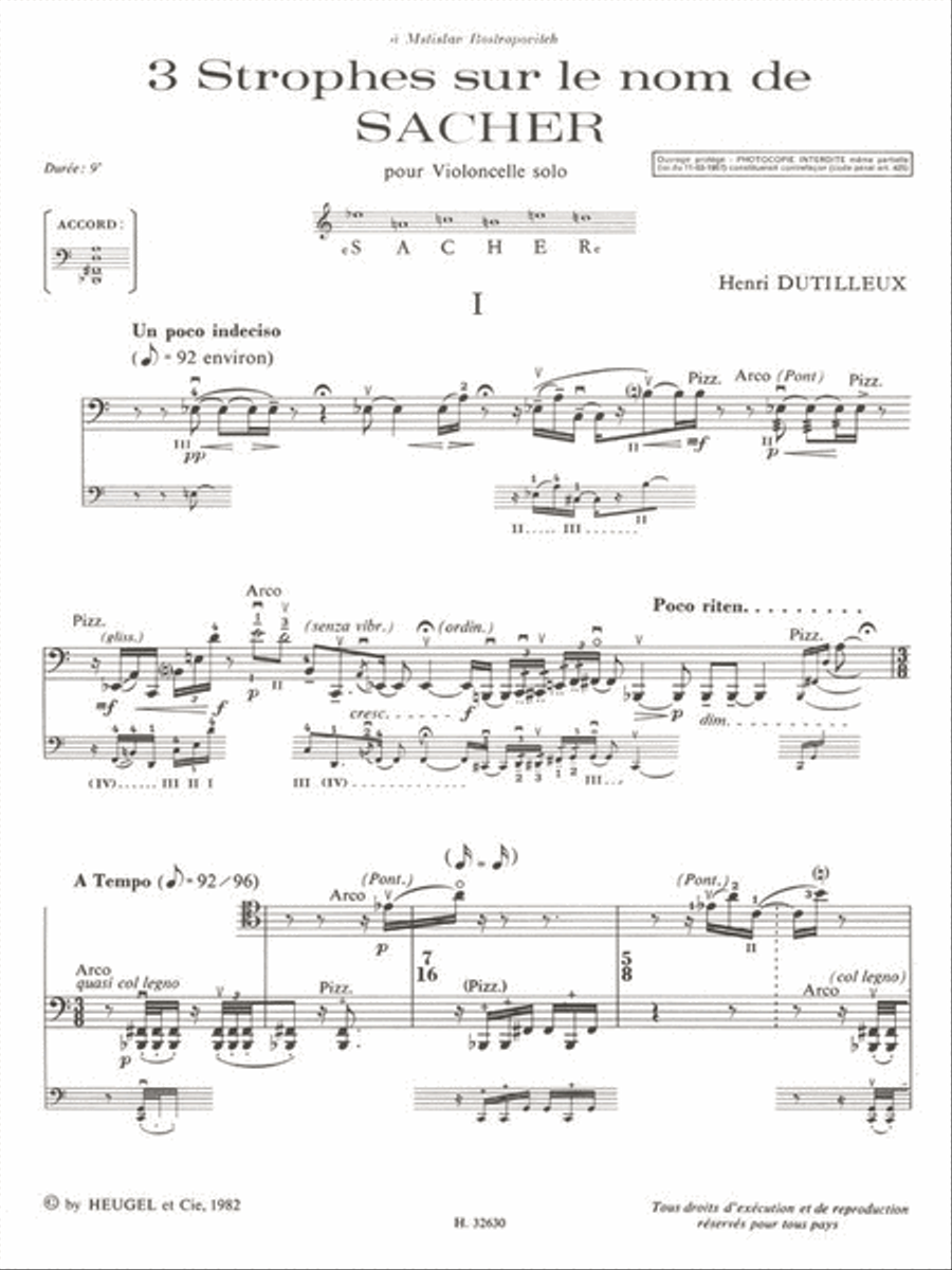 3 Strophes On The Name Of Sacher Cello Solo scores gallery preview page 2