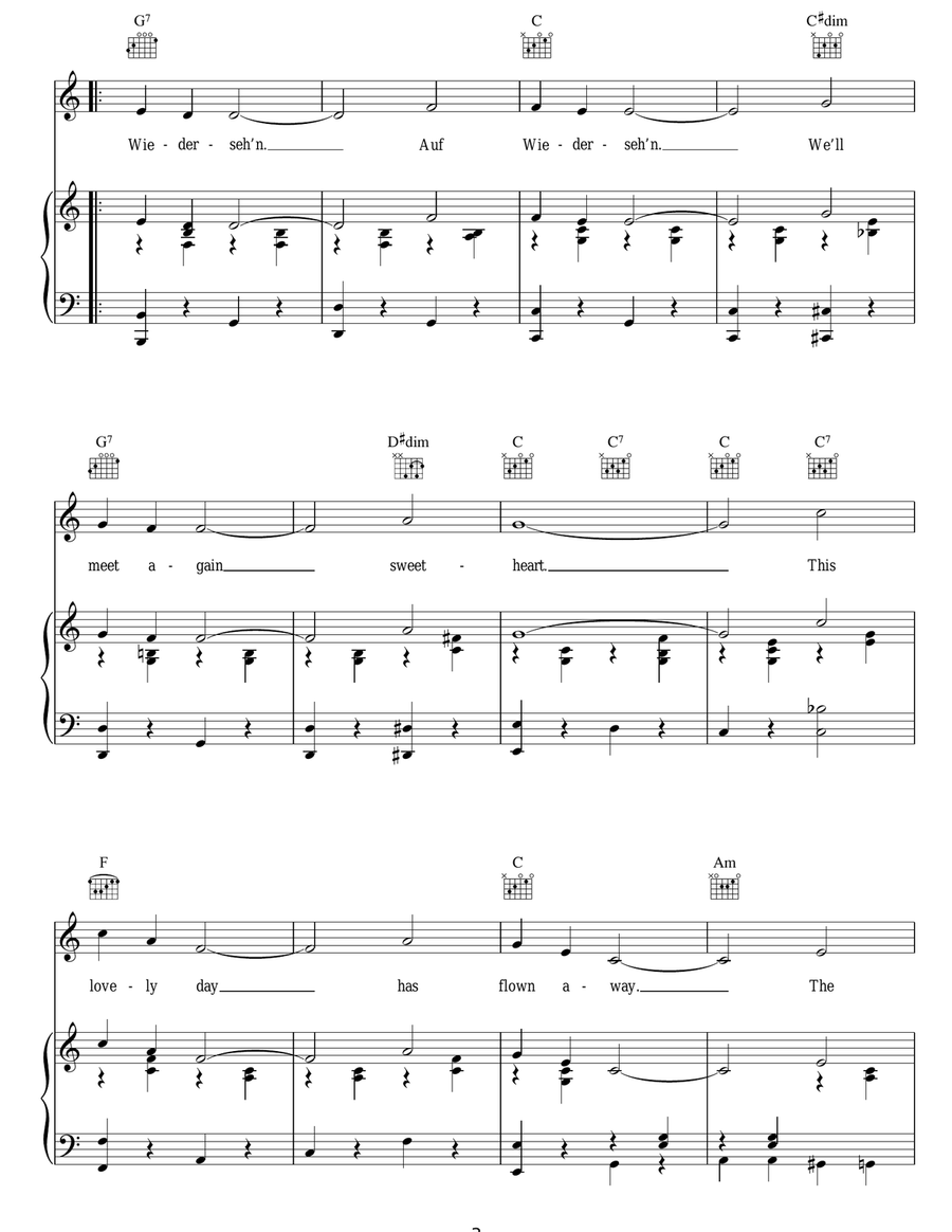 Auf Wiederseh'n, Sweetheart Guitar scores gallery preview page 3