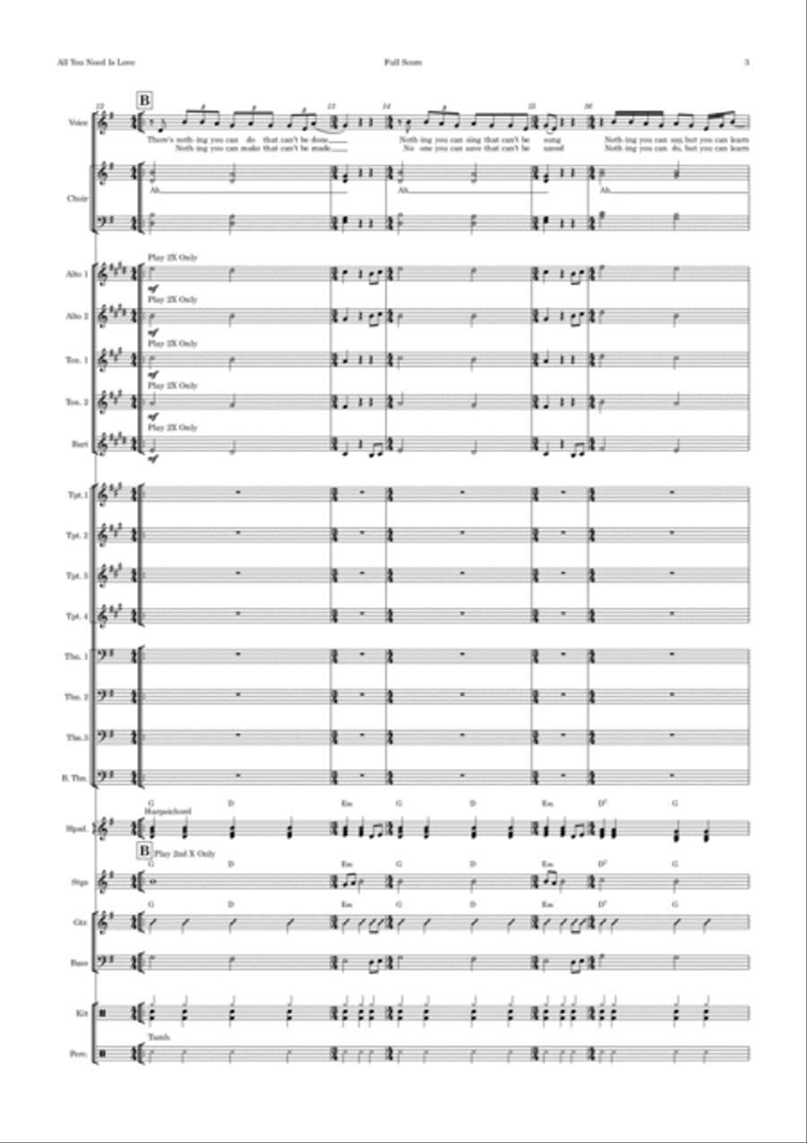 All You Need Is Love Jazz Ensemble scores gallery preview page 3