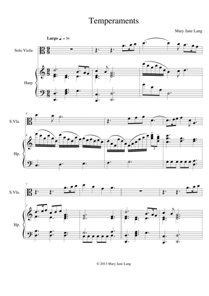 Temperaments for Viola and Harp