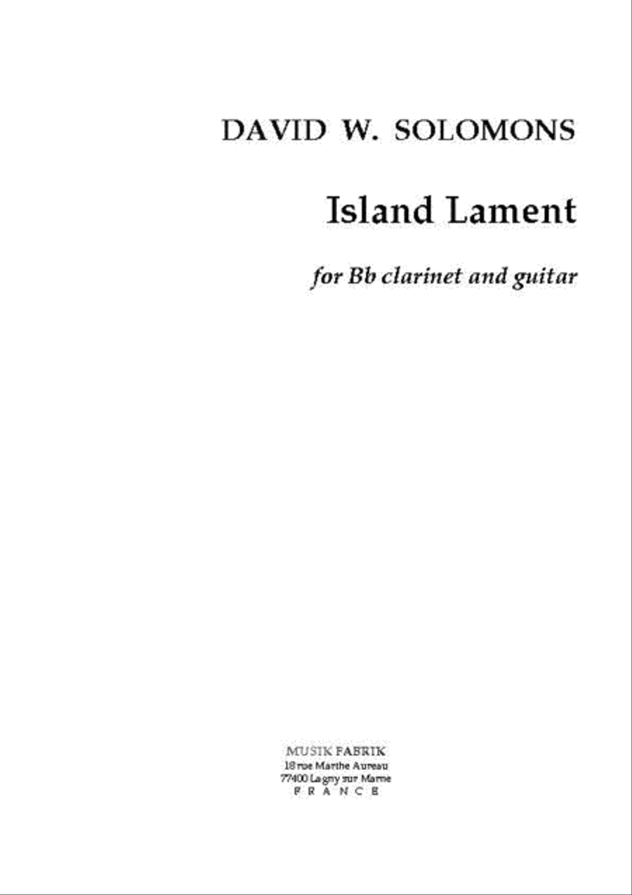 Island Lament B-Flat Clarinet scores gallery preview page 1