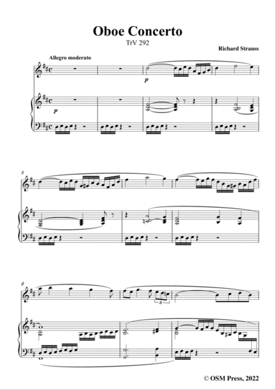 Richard Strauss-Oboe Concerto,TrV 292,for Oboe and Piano Piano scores gallery preview page 3