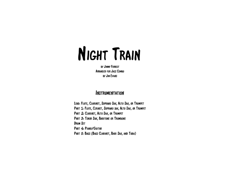 Night Train Small Ensemble scores gallery preview page 1
