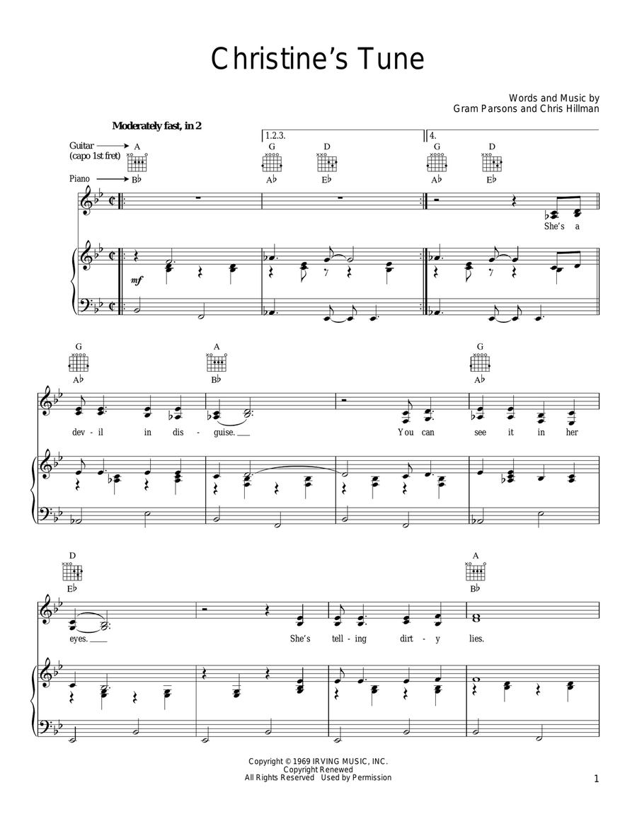 Christine's Tune Christine's Tune Piano, Vocal, Guitar scores gallery preview page 1
