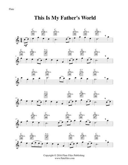 This Is My Father’s World - Flute Solo with Guitar Chords image number null