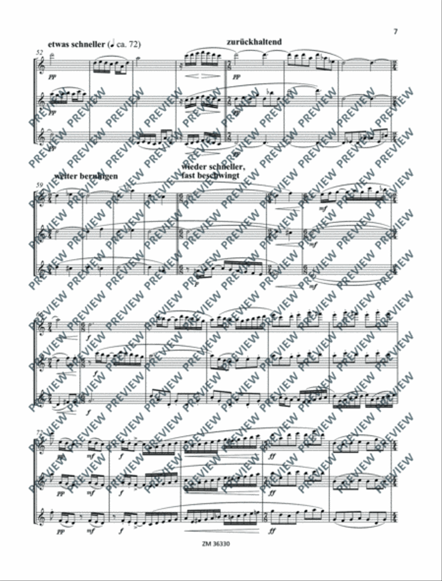 Drei aulische Gesänge Flute Trio scores gallery preview page 8