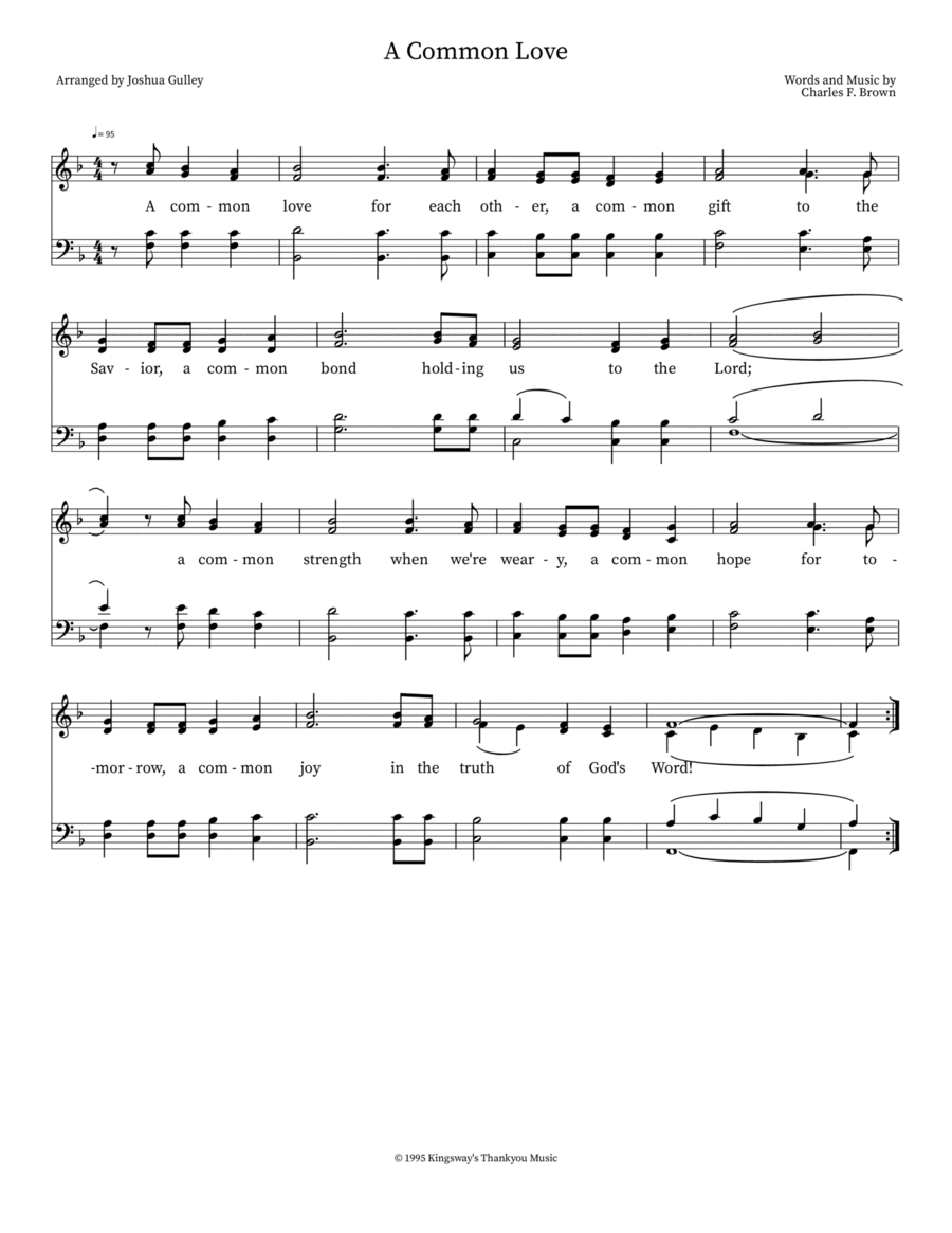 A Common Love A Common Love Choir scores gallery preview page 1