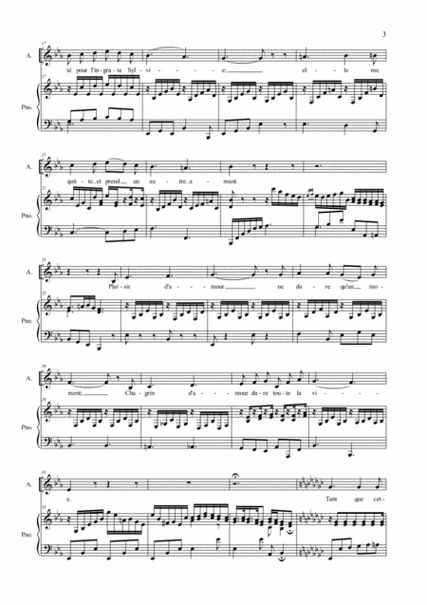 PLAISIR D'AMOUR - Martini - Arr. for Alto/Bariton and Piano - In Eb image number null
