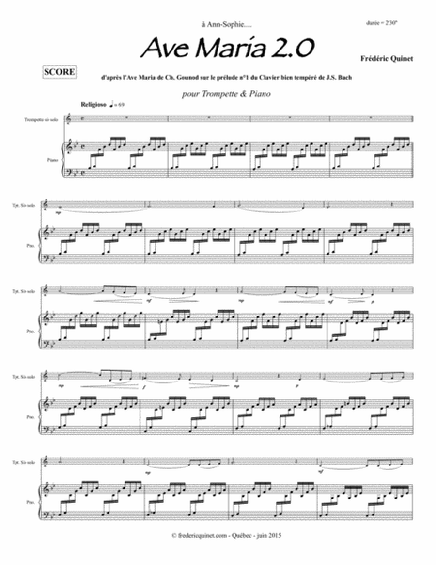 Ave Maria 2.0 for trumpet & piano