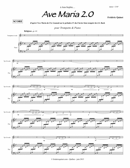 Ave Maria 2.0 for trumpet & piano