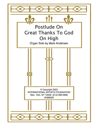 Postlude On Great Thanks To God On High for organ by Mark Andersen