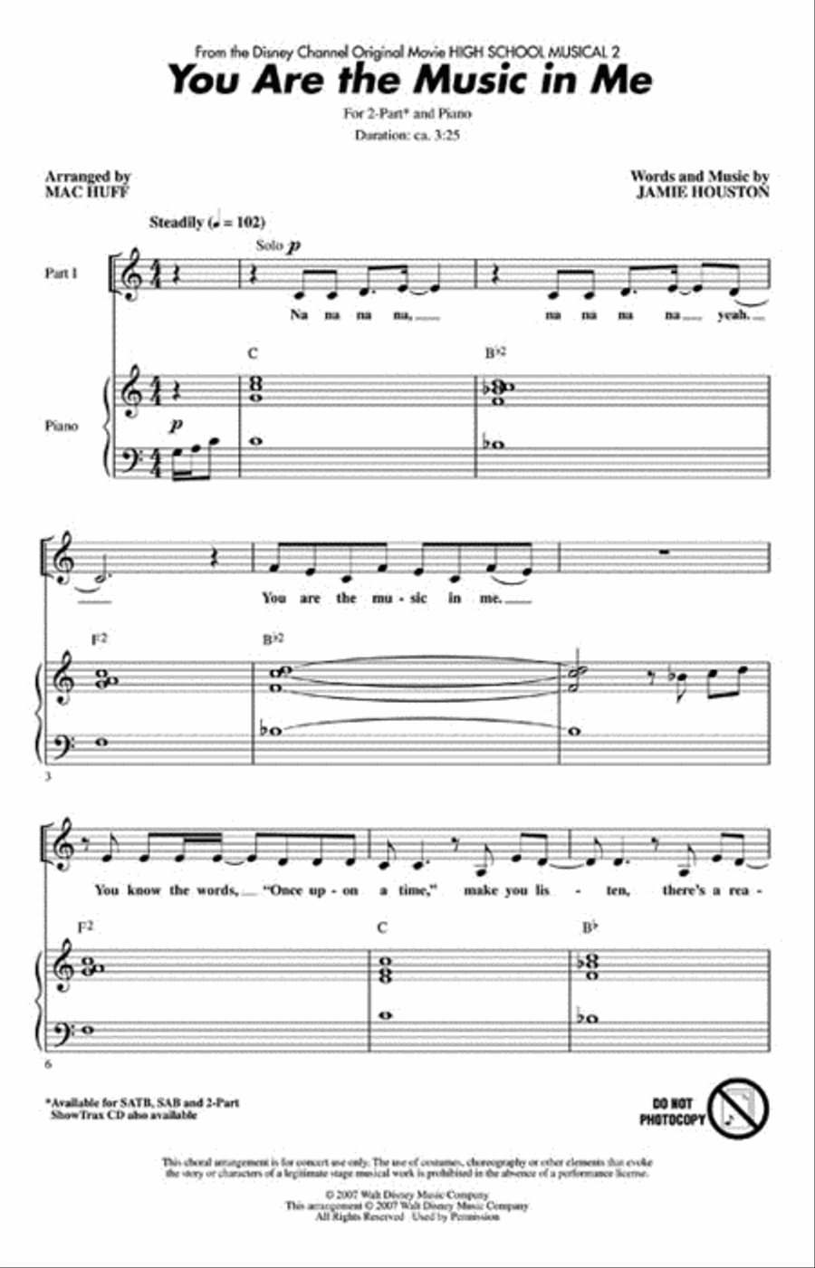 You Are the Music in Me 2-Part scores gallery preview page 2