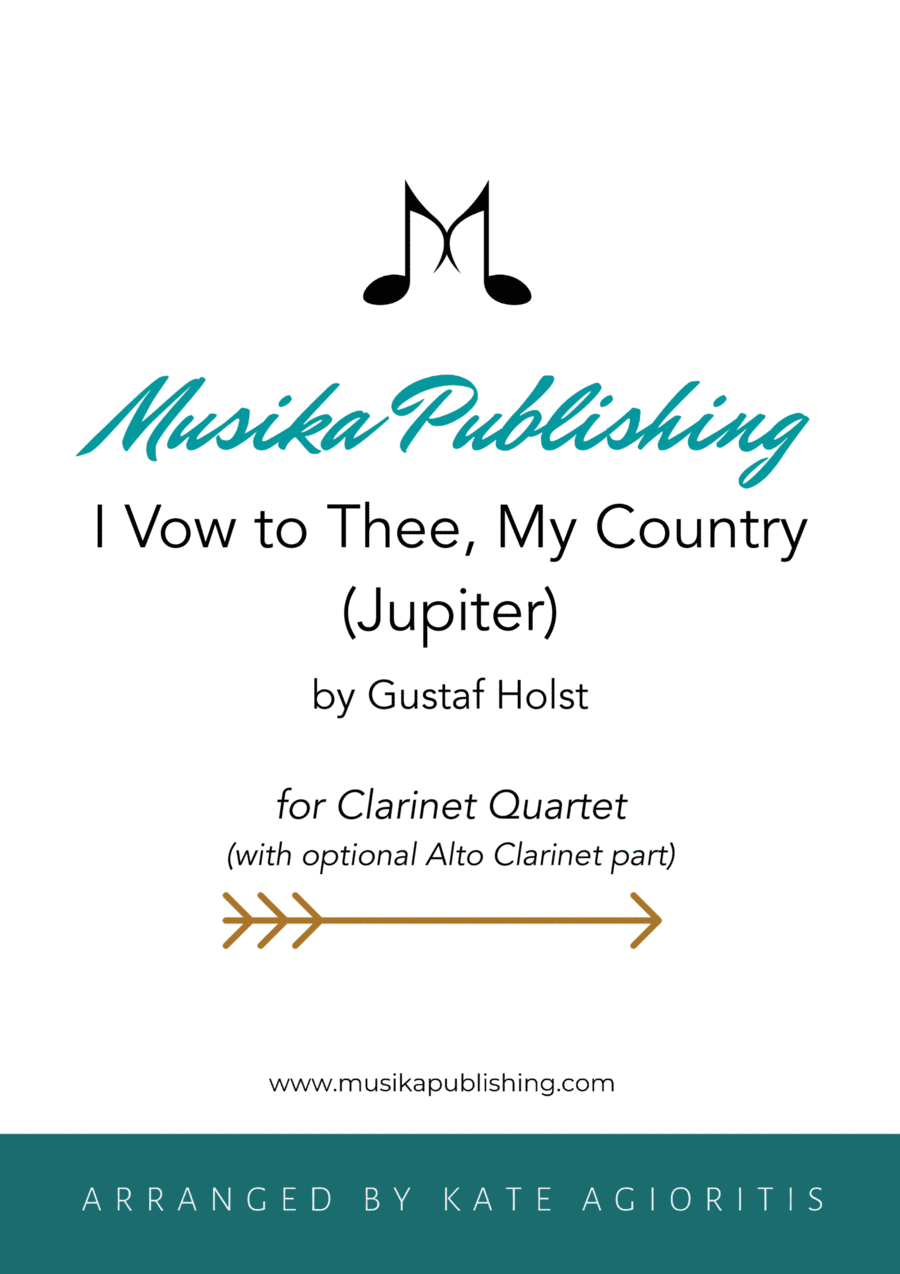 I Vow to Thee, My Country (Jupiter) - Clarinet Quartet Clarinet Quartet scores gallery preview page 1