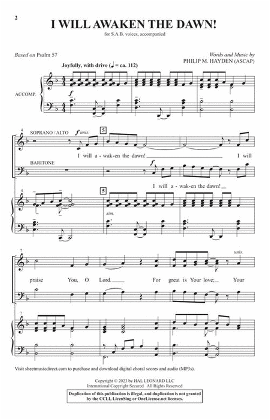 I Will Awaken the Dawn! I Will Awaken the Dawn! 3-Part scores gallery preview page 3