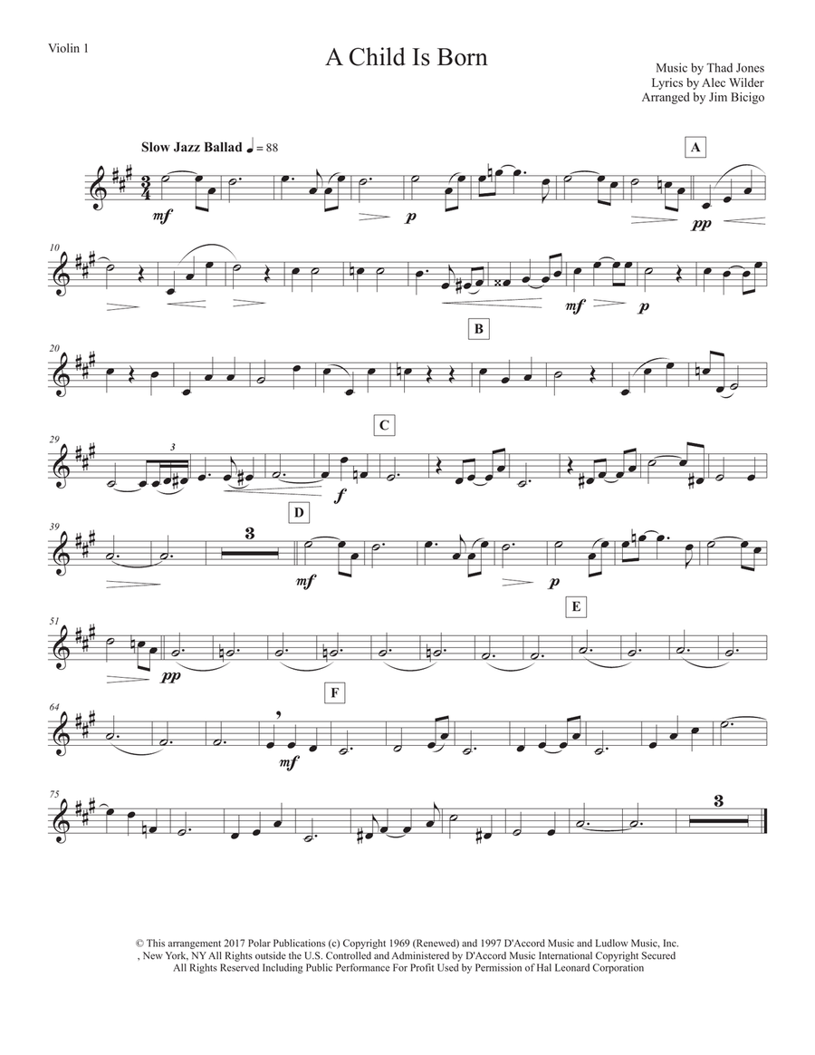A Child Is Born A Child Is Born String Quintet scores gallery preview page 5