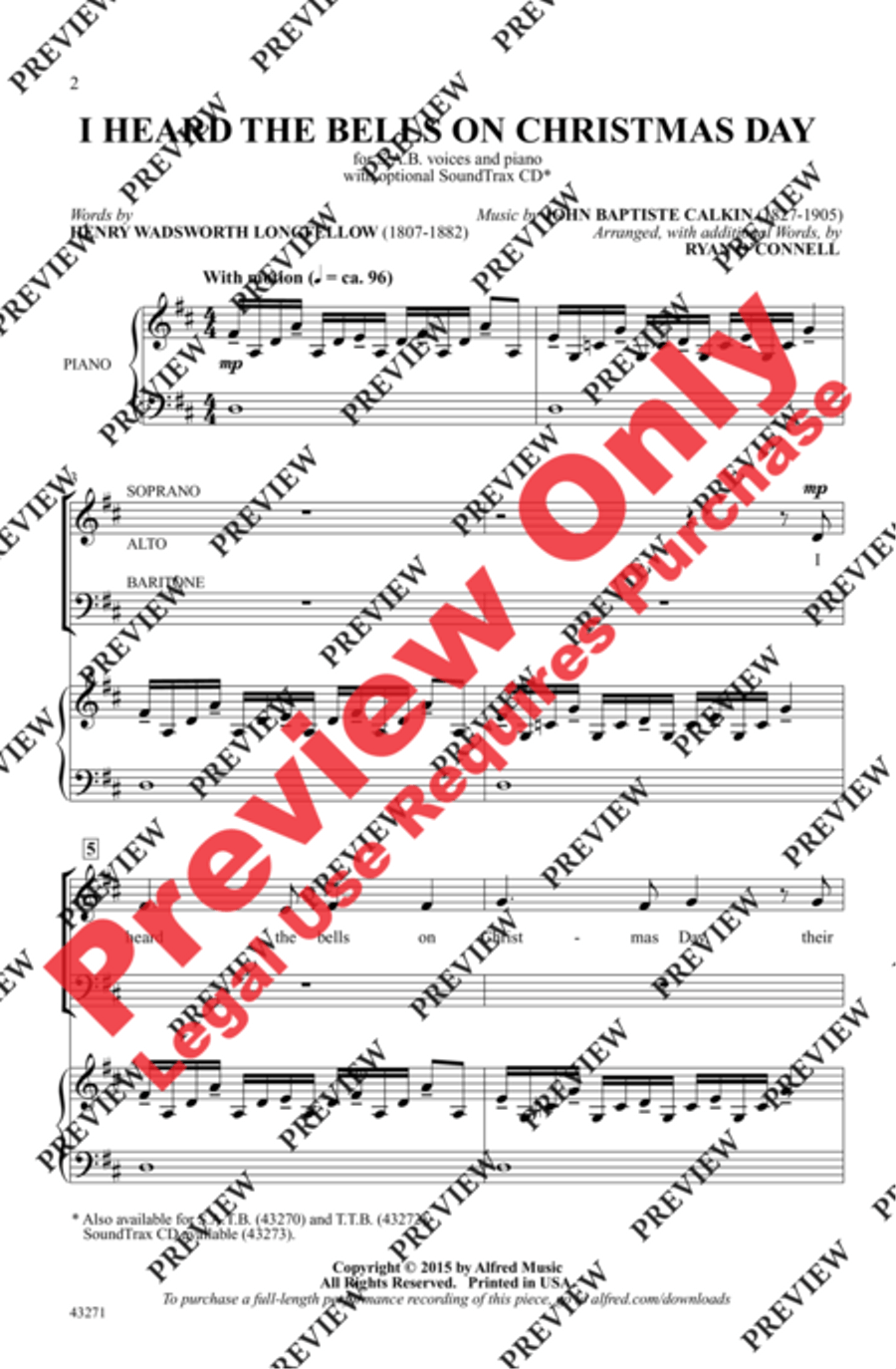 I Heard the Bells on Christmas Day 3-Part scores gallery preview page 2