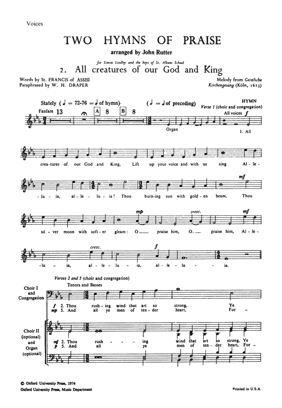 All Creatures of our God and King 4-Part scores gallery preview page 1