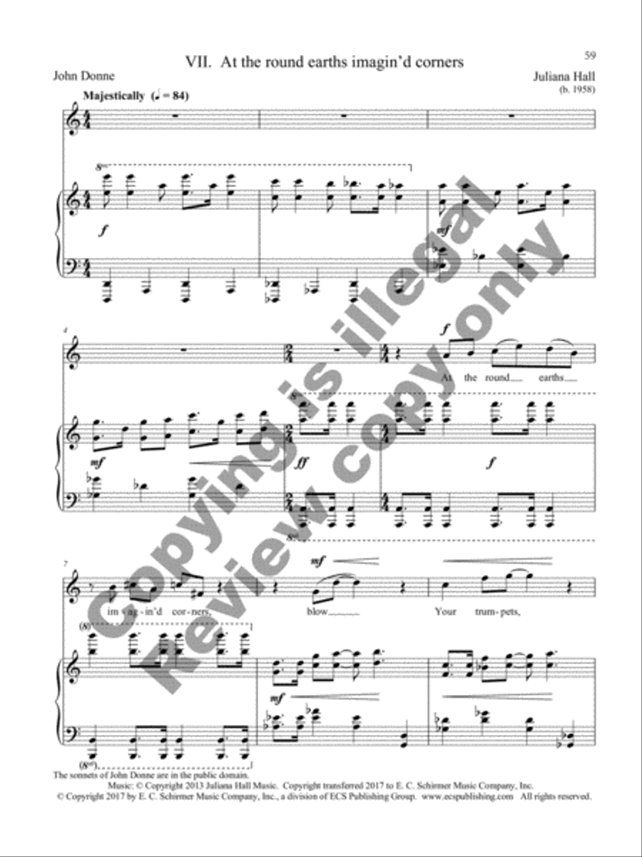 The Holy Sonnets of John Donne: 9 Songs for Tenor and Piano on Sonnets by John Donne Tenor Voice scores gallery preview page 18