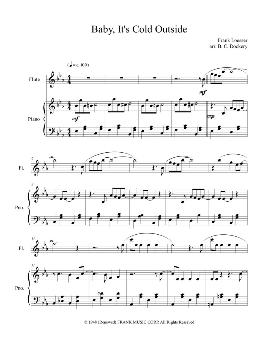 Baby, It's Cold Outside Flute Solo scores gallery preview page 1