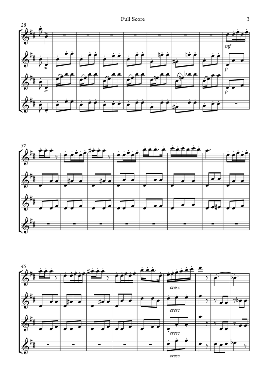 SEGUIDILLA from CARMEN for 4 flutes - BIZET Flute Quartet scores gallery preview page 3