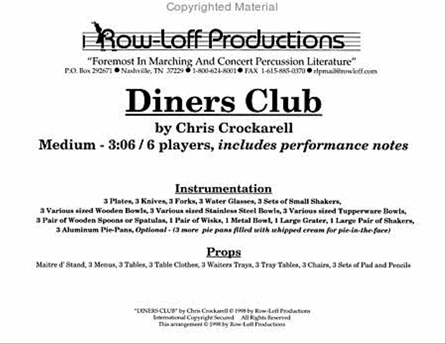 Diners Club Percussion Ensemble scores gallery preview page 2