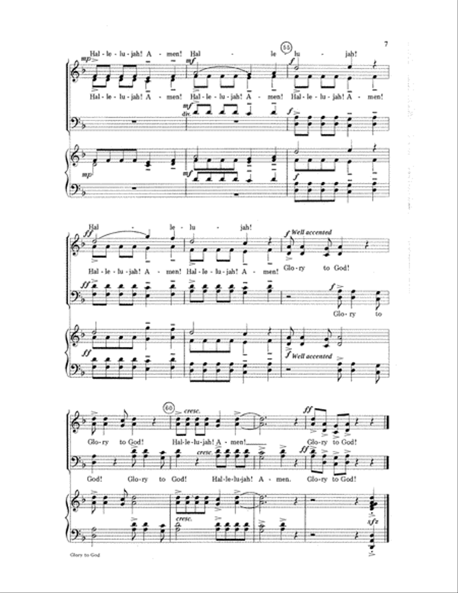 Glory to God Glory to God Choir scores gallery preview page 7