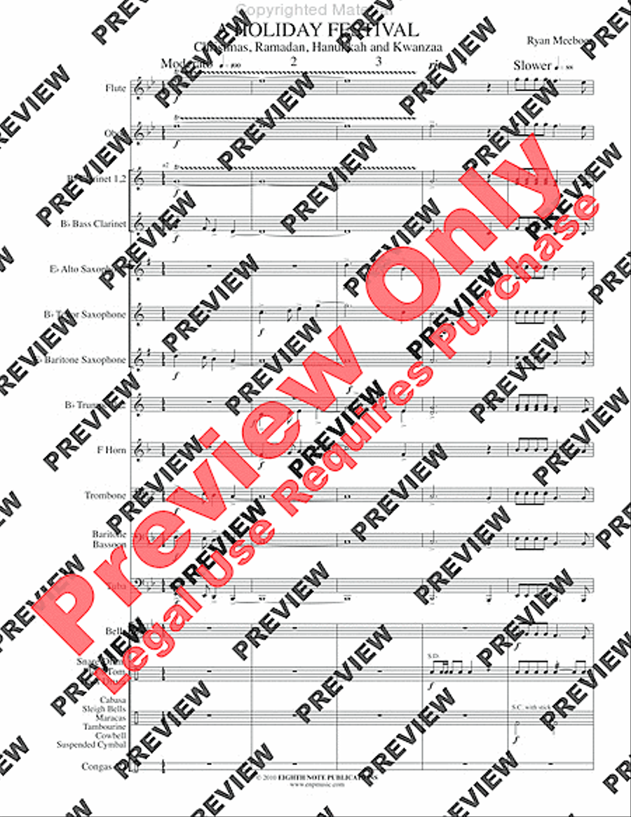 A Holiday Festival A Holiday Festival Concert Band scores gallery preview page 4