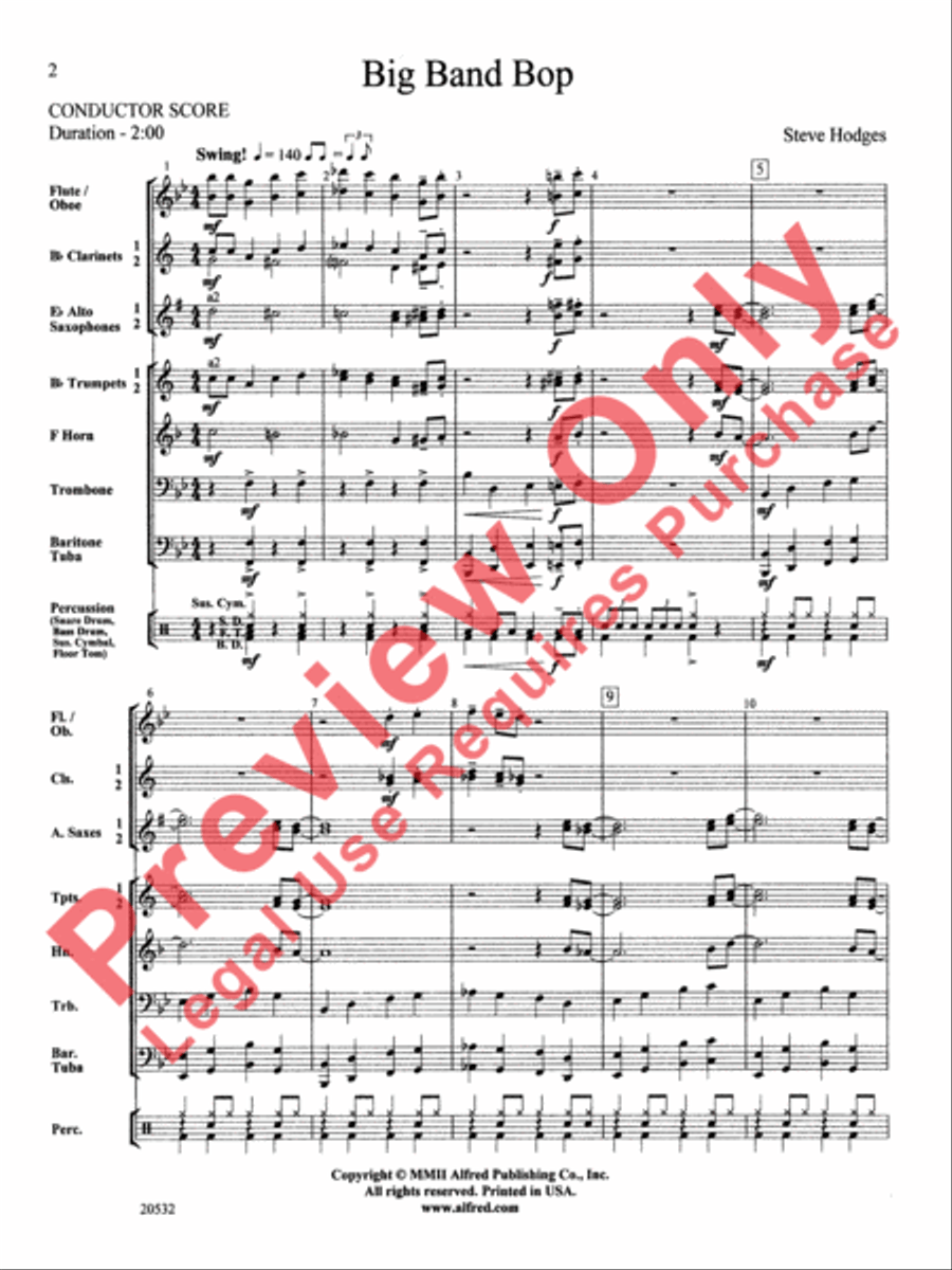 Big Band Bop Concert Band scores gallery preview page 3