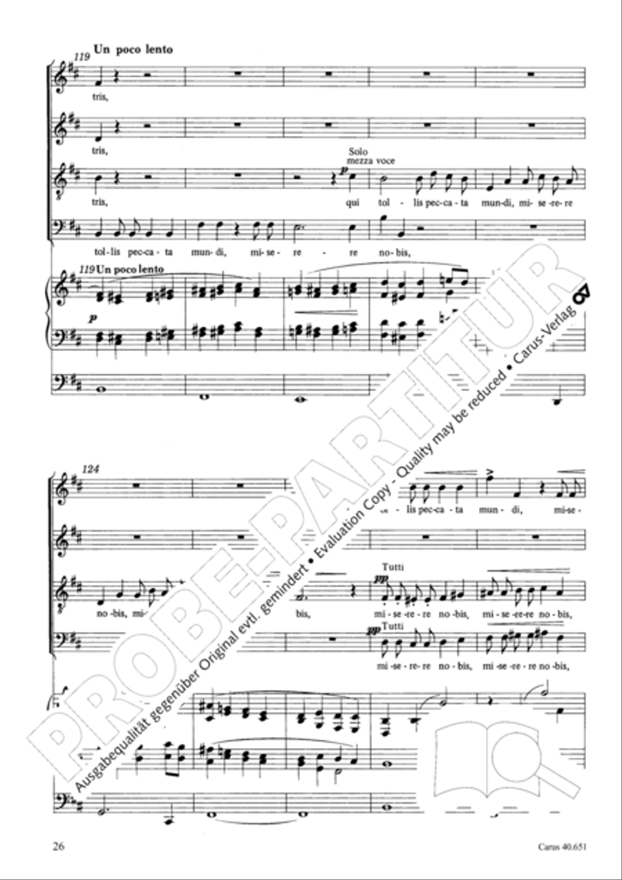 Mass in D Major (Missa in D) 4-Part scores gallery preview page 35