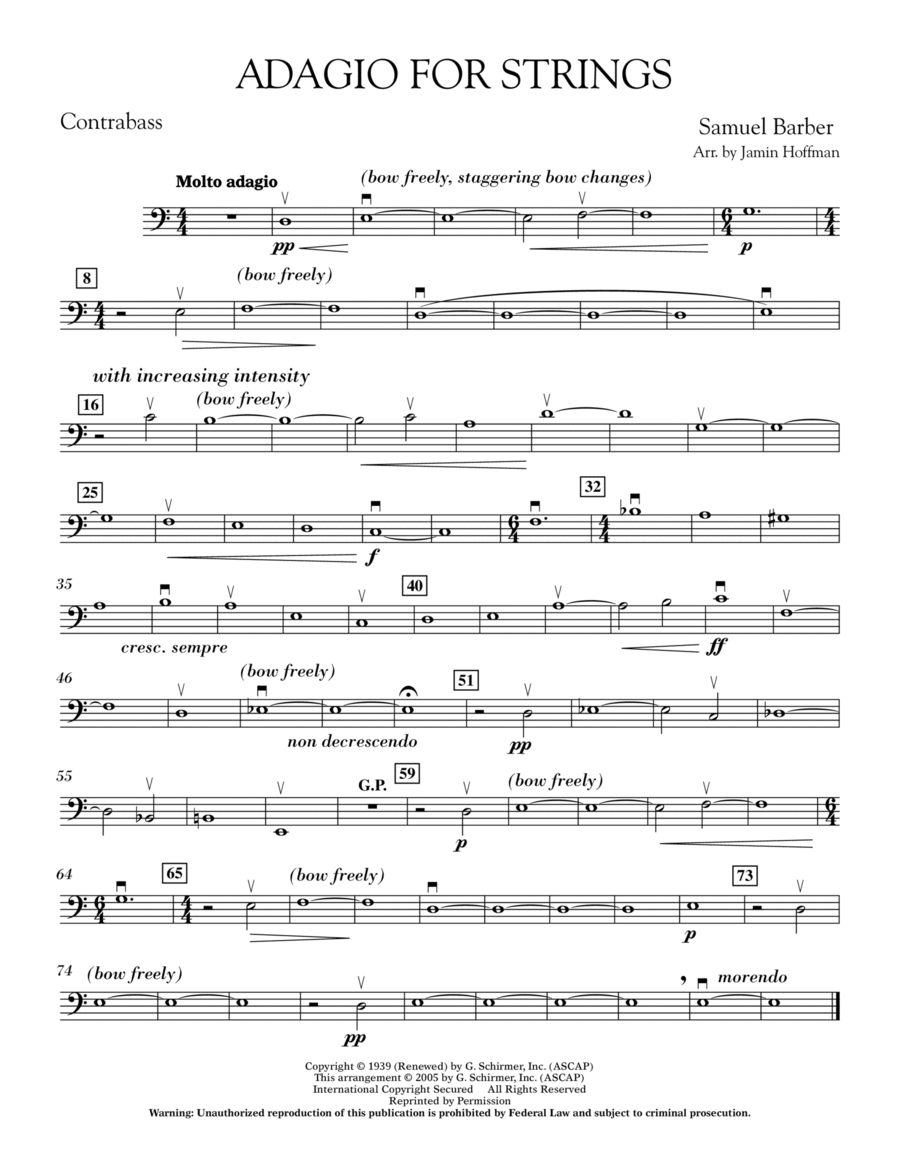 Adagio For Strings - Bass