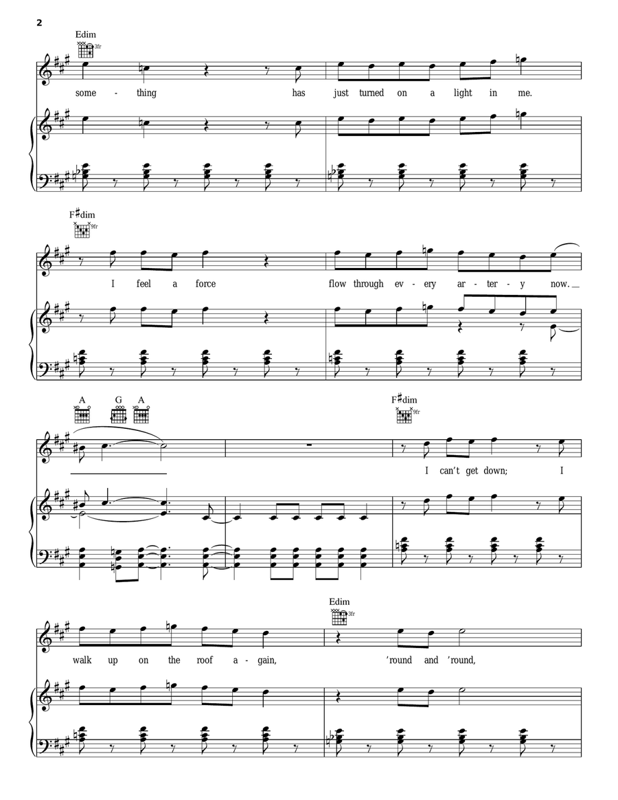 Bouncing Off The Walls Piano, Vocal, Guitar scores gallery preview page 2