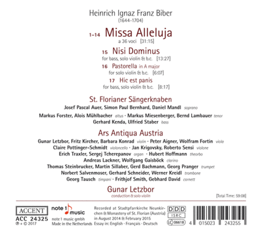 Heinrich Ignaz Franz Biber: Missa Alleluja