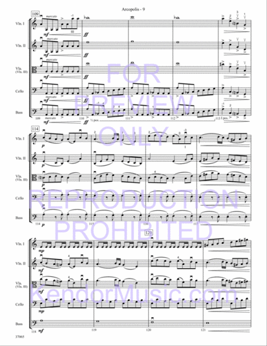 Arcopolis (City Of Bows) String Orchestra scores gallery preview page 11