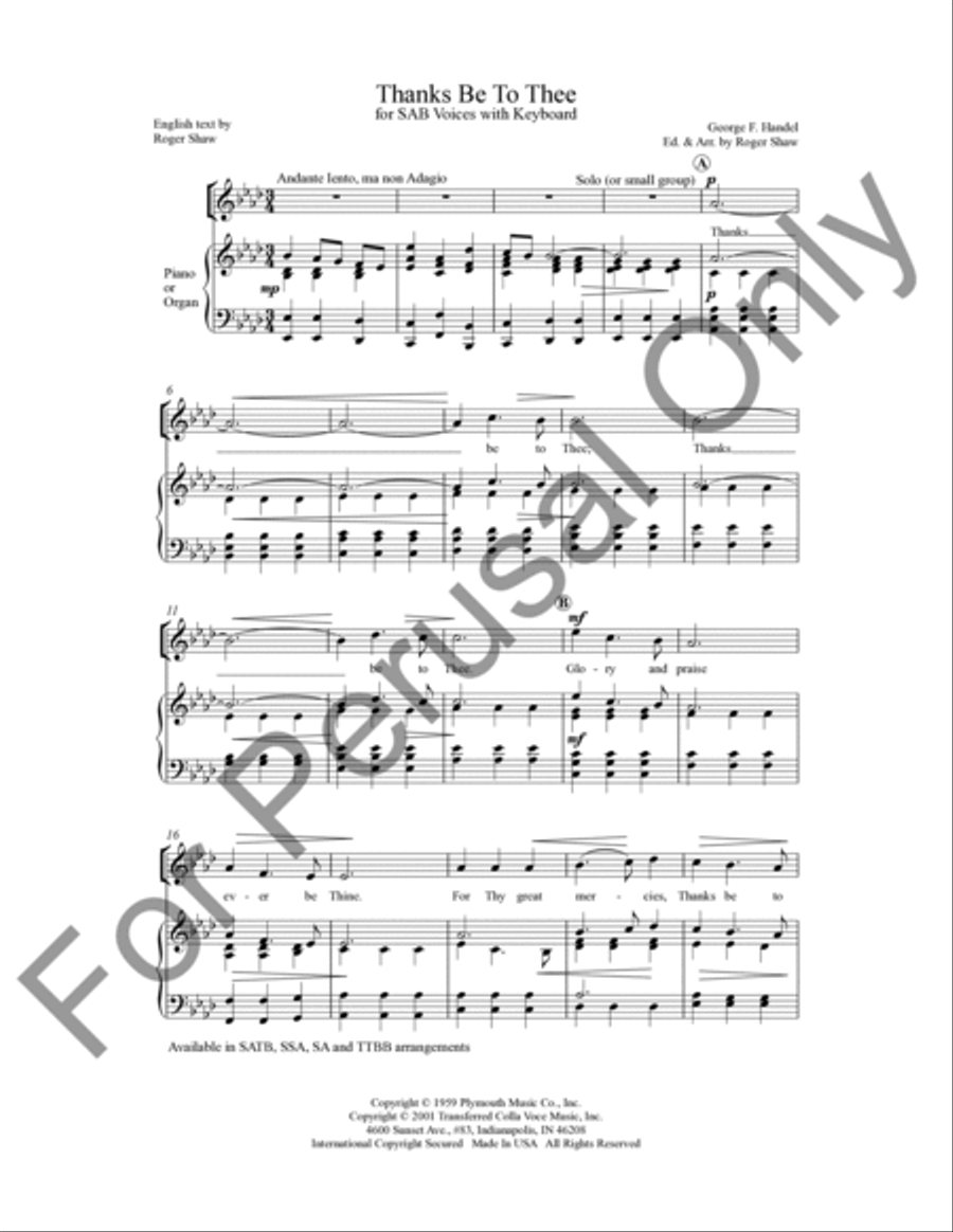 Thanks Be To Thee 3-Part scores gallery preview page 2