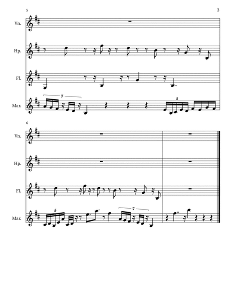 Ambrosia 84 for Violin, Harp, Flute, Marimba