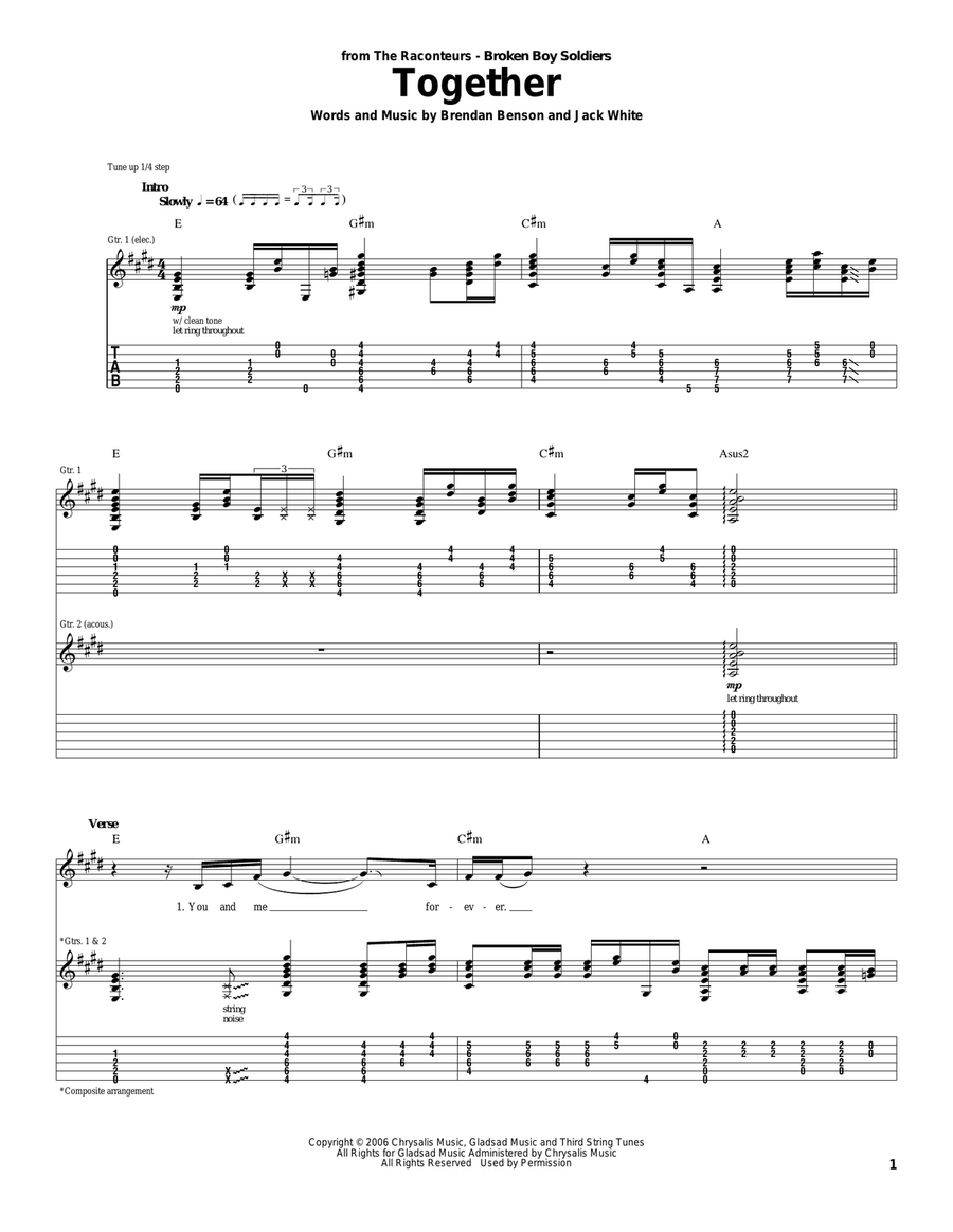 Together Acoustic Guitar scores gallery preview page 1
