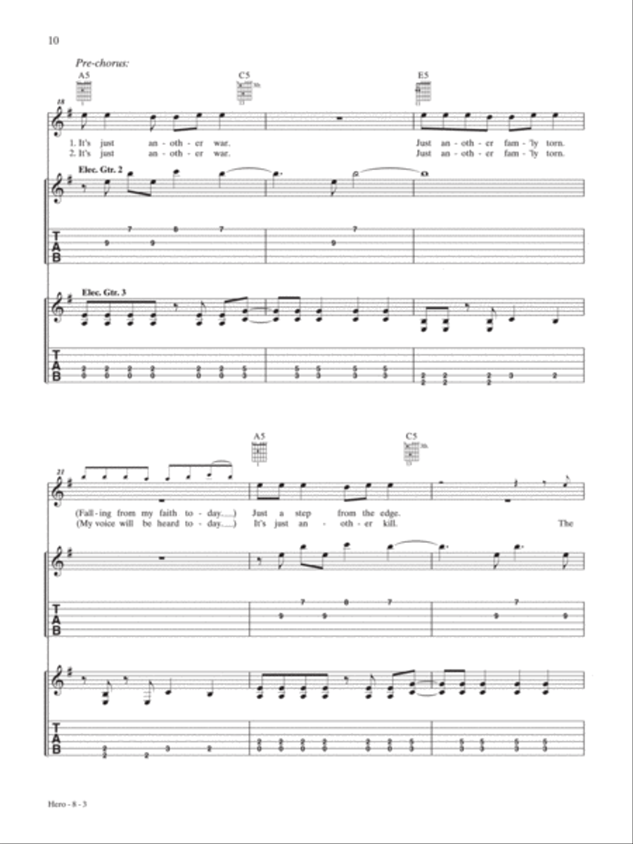 Hero Guitar Tablature scores gallery preview page 3