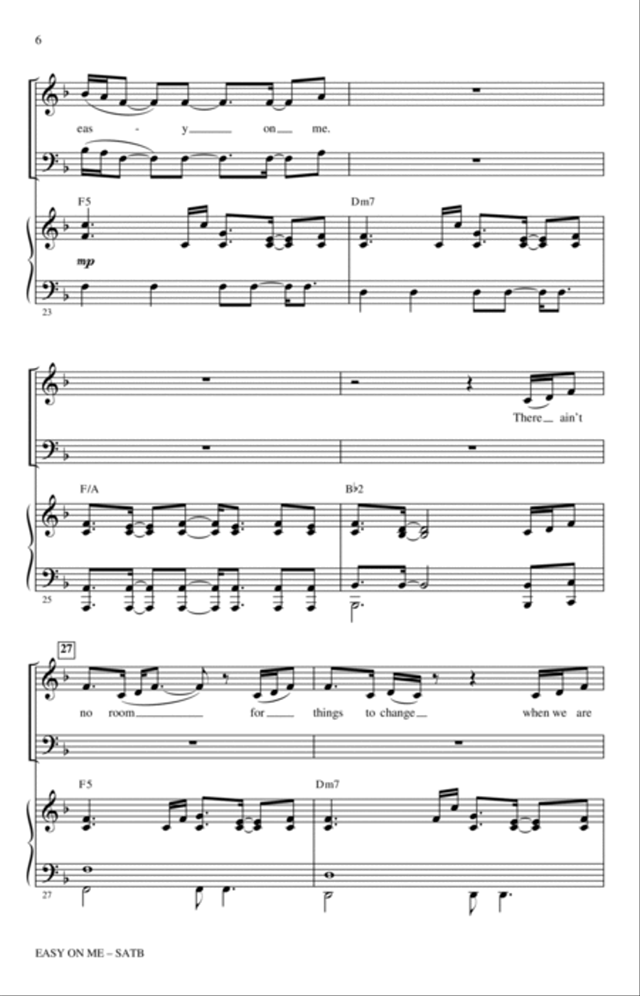 Easy On Me (arr. Mac Huff) 4-Part scores gallery preview page 5