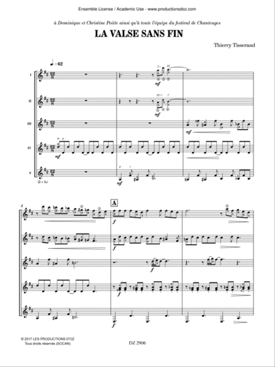 La valse sans fin Guitar Ensemble scores gallery preview page 2