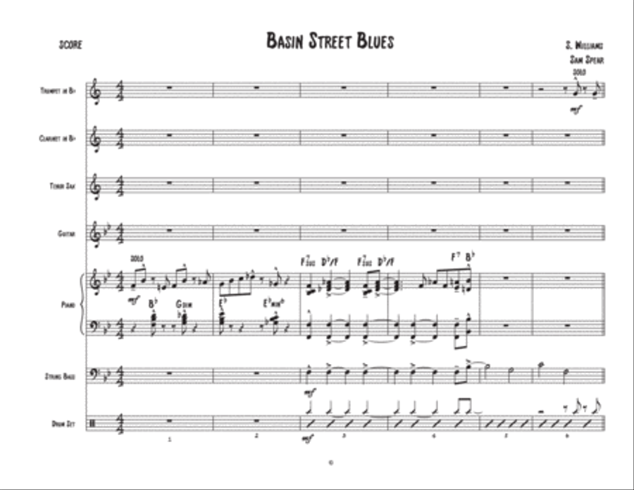 Basin Street Blues Large Ensemble scores gallery preview page 1
