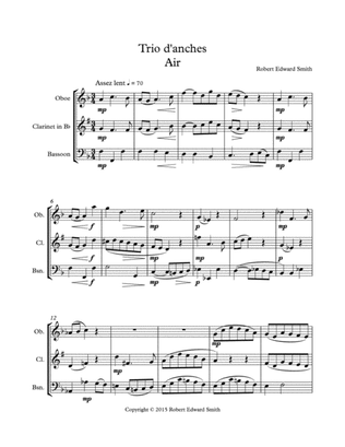 Book cover for Trio d'anches for Oboe, B-flat Clarinet, and Bassoon