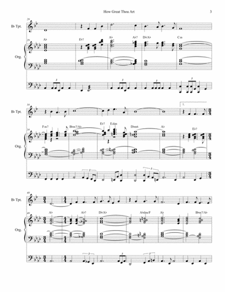 How Great Thou Art (for Bb-Trumpet Solo - Organ accompaniment) image number null