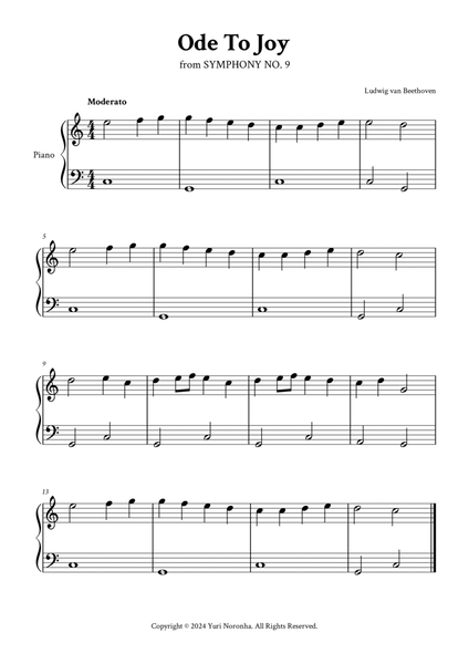 Ode To Joy - Easy Piano in C image number null