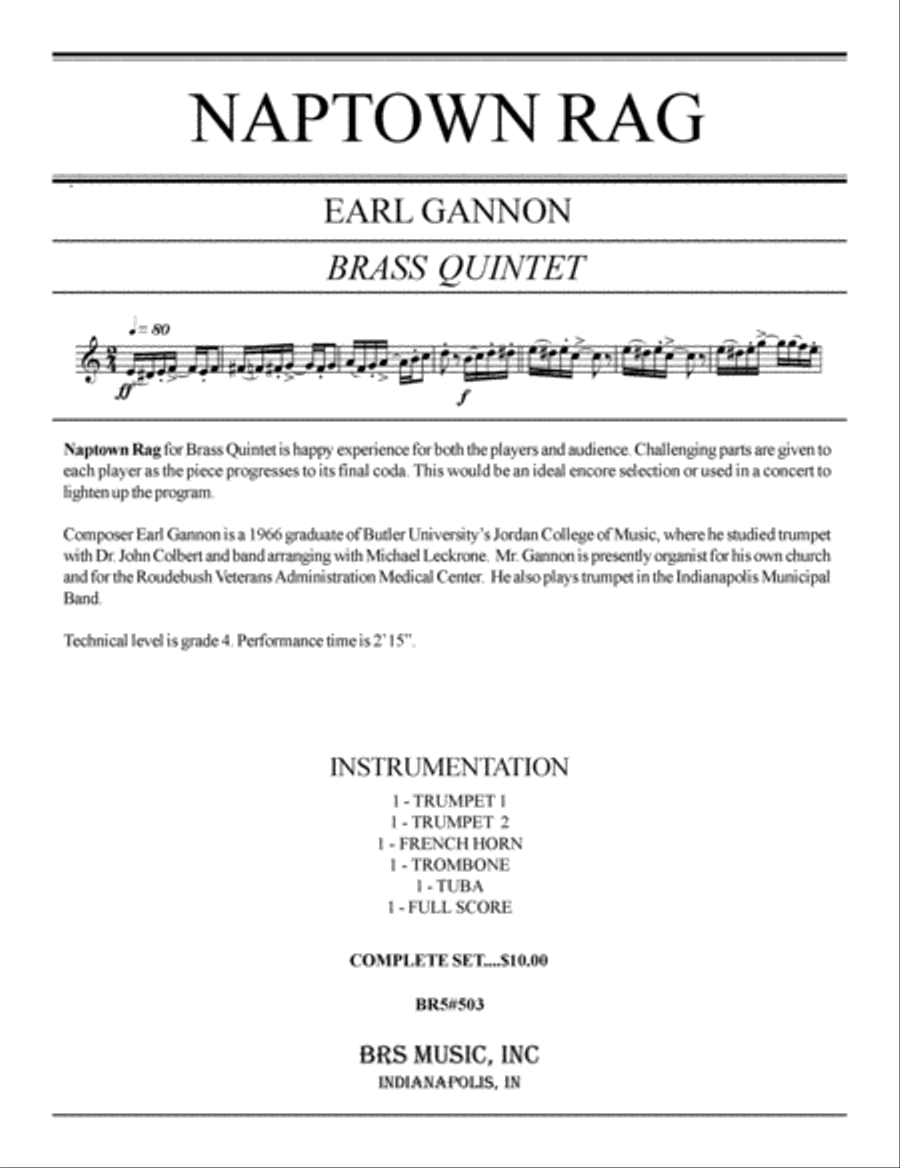 Naptown Rag Brass Quintet scores gallery preview page 1