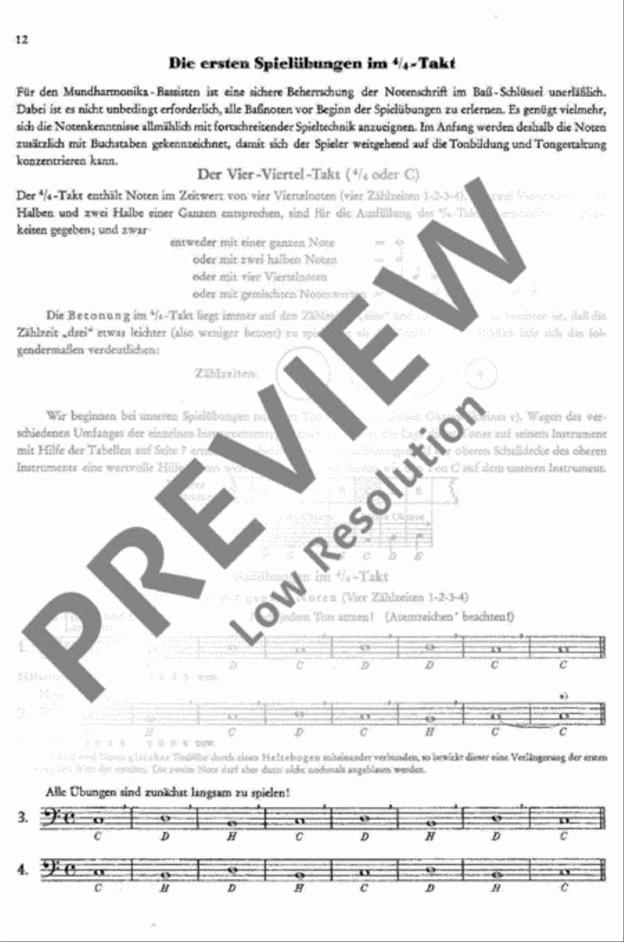 Schule für die Hohner Bass-Mundharmonika Harp scores gallery preview page 13