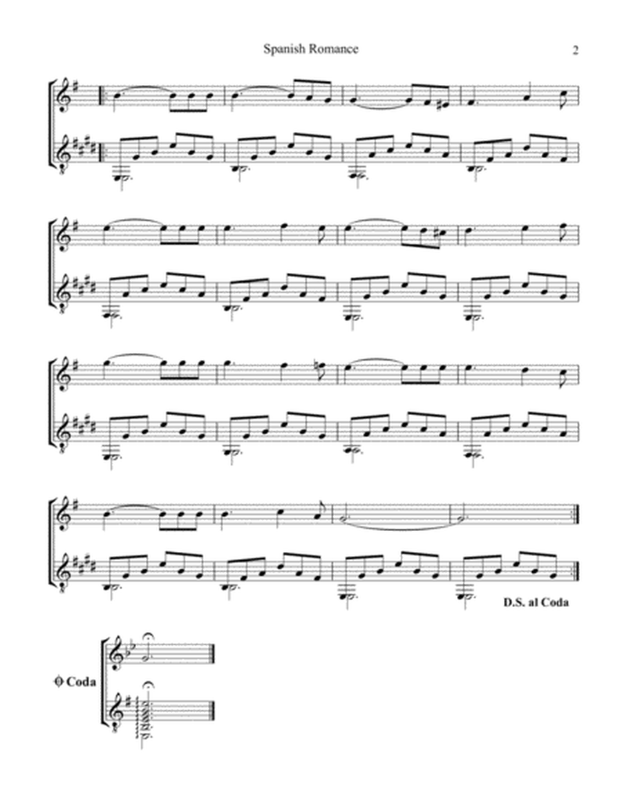 Spanish Romance, Romanza for clarinet in Bb and easy guitar image number null