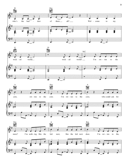 Rotten To The Core (from Disney's Descendants) sheet music for voice, piano  or guitar