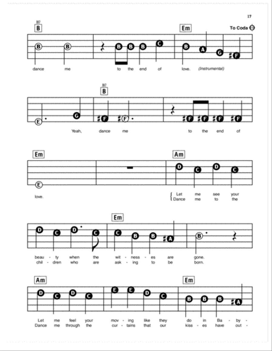 Dance Me To The End Of Love Electronic Keyboard scores gallery preview page 2