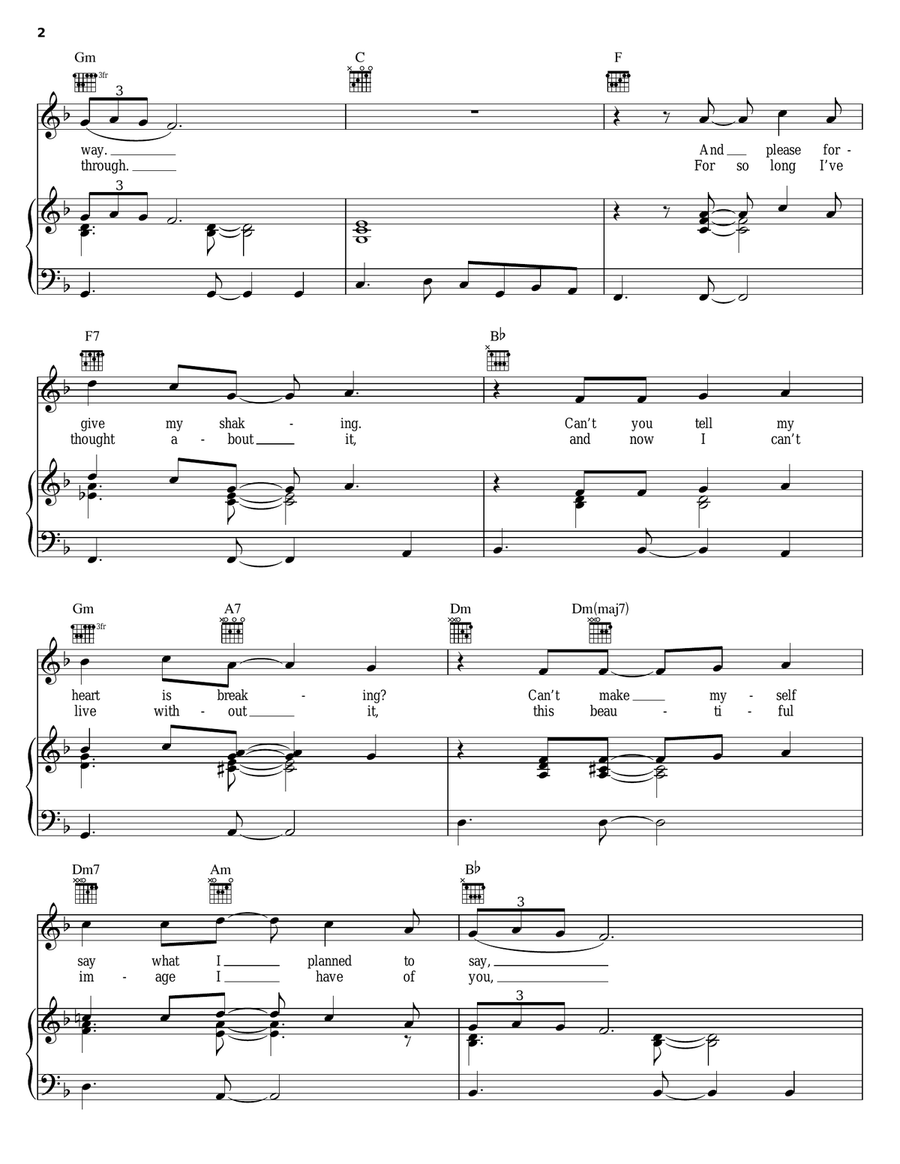 Please Let Me Wonder Piano, Vocal, Guitar scores gallery preview page 2