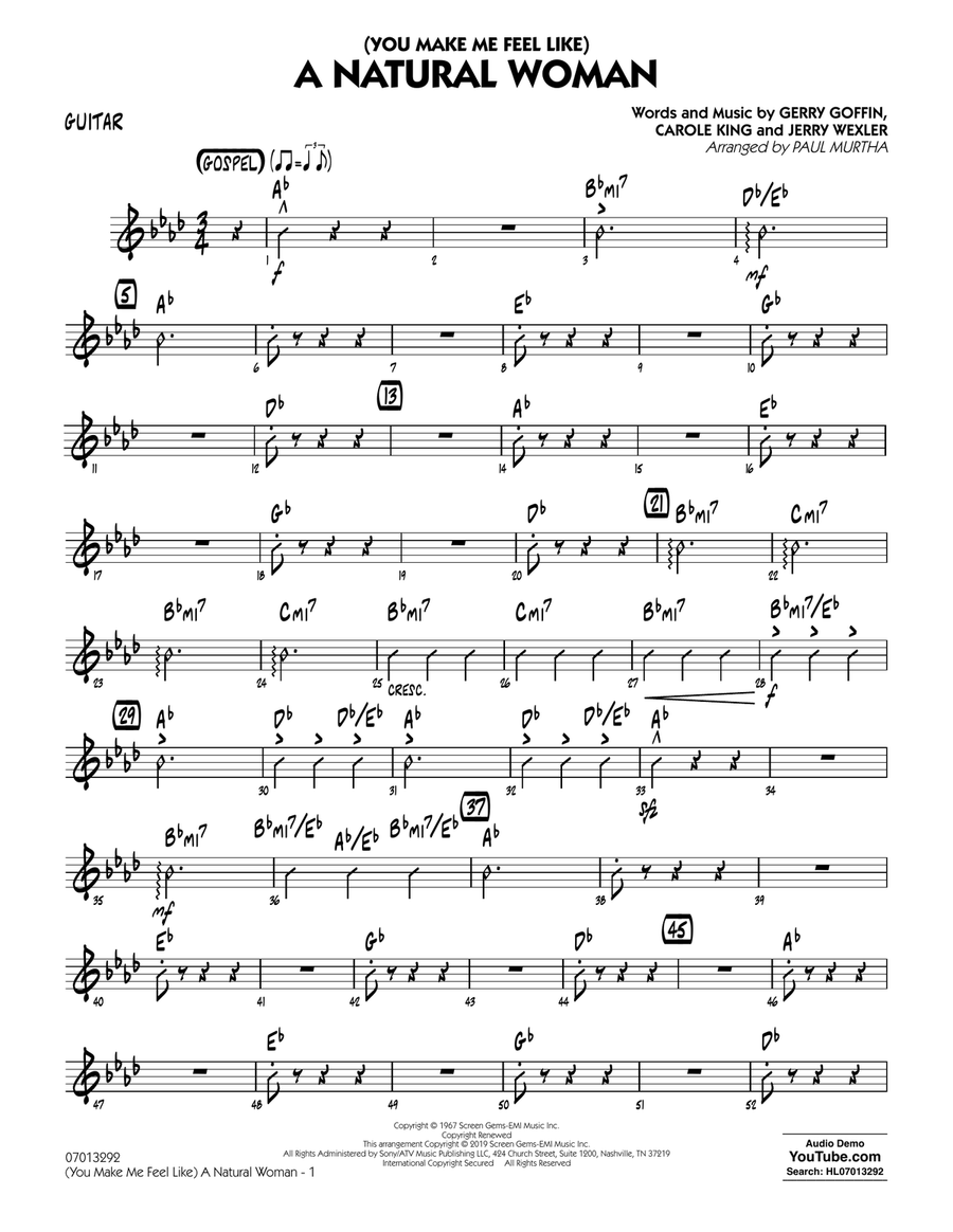 (You Make Me Feel Like) A Natural Woman (arr. Paul Murtha) - Guitar Jazz Ensemble scores gallery preview page 1
